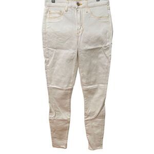 L’Agence Jeans Womens 25 Marguerite White Gold Stitching High Waist Stretch SAMP